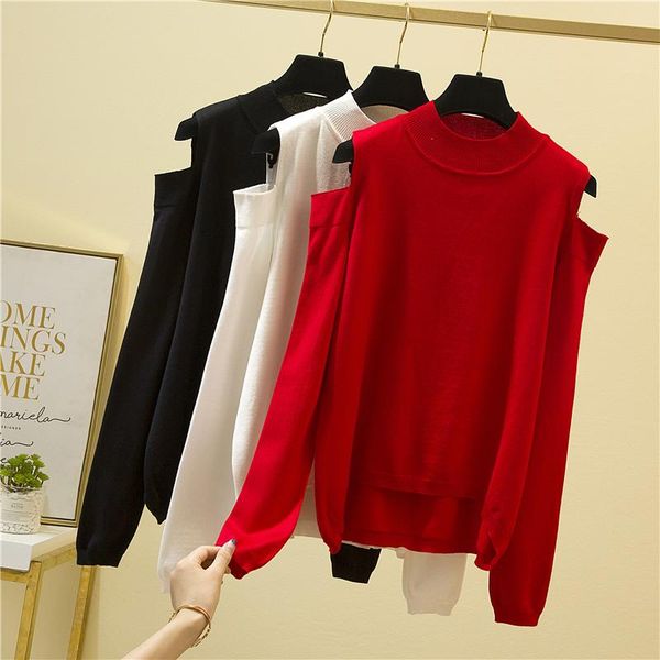 women's sweaters elegant off-shoulder long sleeve women winter sweater o-neck loose solid knitted pullovers autumn all-match bottomed j, White;black
women's sweaters elegant off-shoulder long sleeve women winter sweater o-neck loose solid knitted pullovers autumn all-match bottomed j, White;black