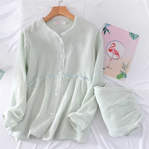 japanese style spring and autumn ladies pajamas set cotton crepe long sleeve trousers home service suit pajamas for women 211112, Black;red
japanese style spring and autumn ladies pajamas set cotton crepe long sleeve trousers home service suit pajamas for women 211112, Black;red