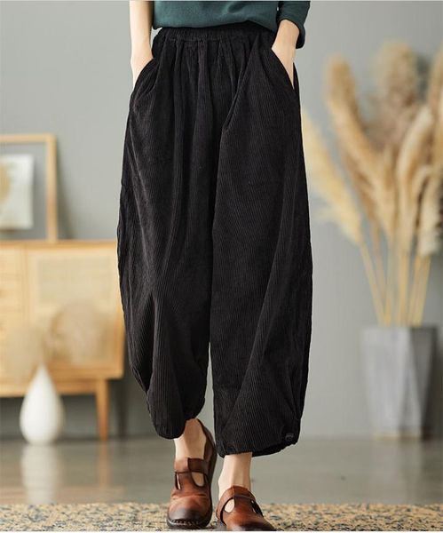 women's pants & capris women corduroy autumn winter retro casual loose trousers 2021 ladies elastic waist pocket wide leg, Black;white
women's pants & capris women corduroy autumn winter retro casual loose trousers 2021 ladies elastic waist pocket wide leg, Black;white