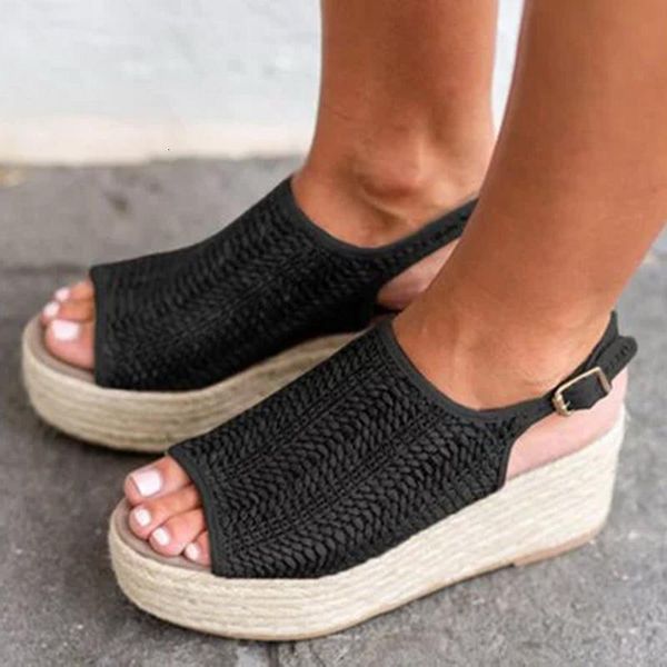 sandals women retro platform with 6cm high heels wedges shoes for plus size 43 summer zapato 7nnu, Black
sandals women retro platform with 6cm high heels wedges shoes for plus size 43 summer zapato 7nnu, Black