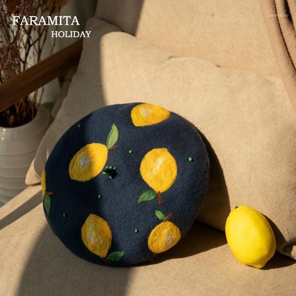 faramita holiday handmade wool felt summer fresh lemon ins cute women berets child kids girls hats beret 100% caps spring, Blue;gray
faramita holiday handmade wool felt summer fresh lemon ins cute women berets child kids girls hats beret 100% caps spring, Blue;gray