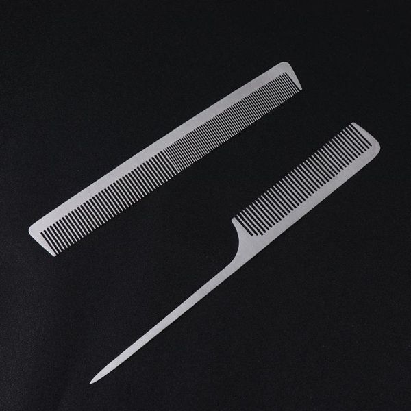 hair brushes 2 pcs thin stainless steel comb salon hairdressing cutting metal for home travel, Silver
hair brushes 2 pcs thin stainless steel comb salon hairdressing cutting metal for home travel, Silver