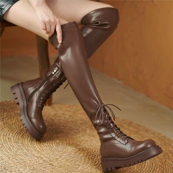 boots thigh high creepers women leather chunky heels over the knee female round toe fashion sneakers platform oxfords shoes, Black
boots thigh high creepers women leather chunky heels over the knee female round toe fashion sneakers platform oxfords shoes, Black