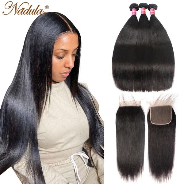 human hair bulks nadula lace closure malaysian straight bundles with 3, Black
human hair bulks nadula lace closure malaysian straight bundles with 3, Black