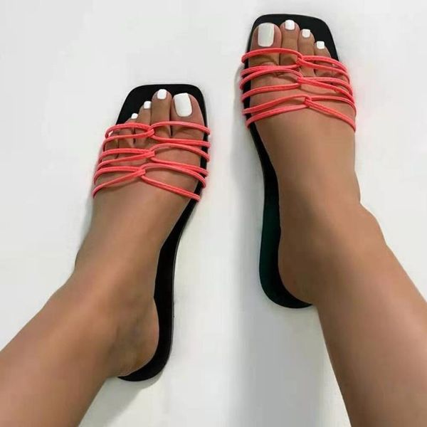 women solid cross tied square toe summer slipppers woman outdoor flats female casual comfortable shoes ladies big size 43 slippers, Black
women solid cross tied square toe summer slipppers woman outdoor flats female casual comfortable shoes ladies big size 43 slippers, Black