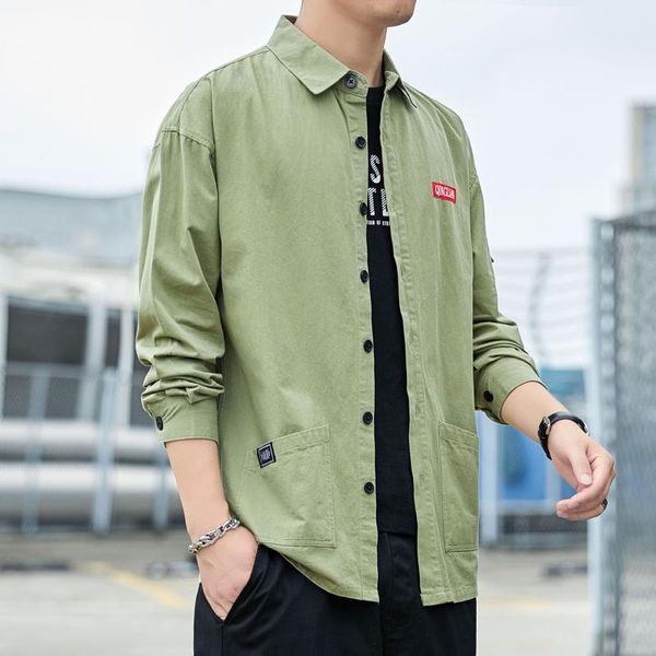 shirt men's long-sleeved korean version of the trend self-cultivation tooling handsome loose jacket casual lining work solid shirts, White;black
shirt men's long-sleeved korean version of the trend self-cultivation tooling handsome loose jacket casual lining work solid shirts, White;black