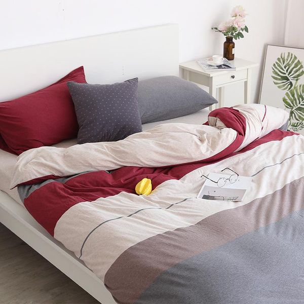 bedding sets elka japanese style tianzhu cotton duvet cover set four-piece knitted oceania