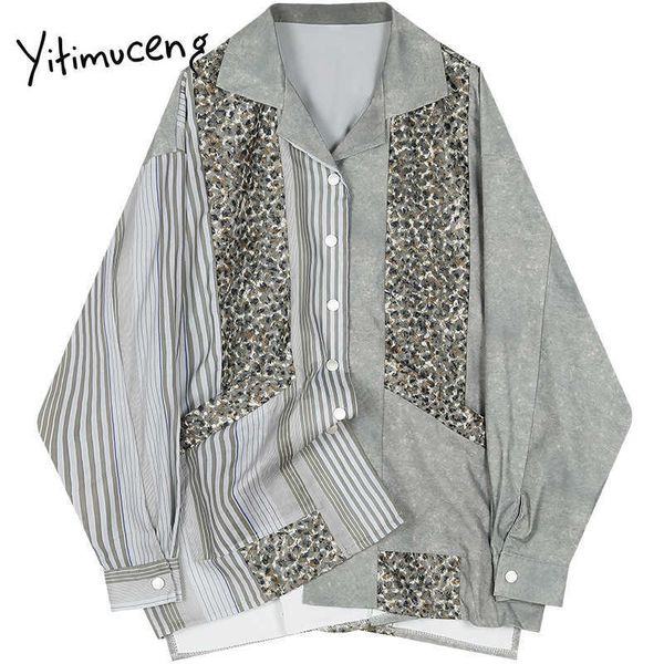 yitimuceng leopard striped pockets blouse women shirts loose spring fashion clothes turn-down collar long sleeve 210601, White
yitimuceng leopard striped pockets blouse women shirts loose spring fashion clothes turn-down collar long sleeve 210601, White