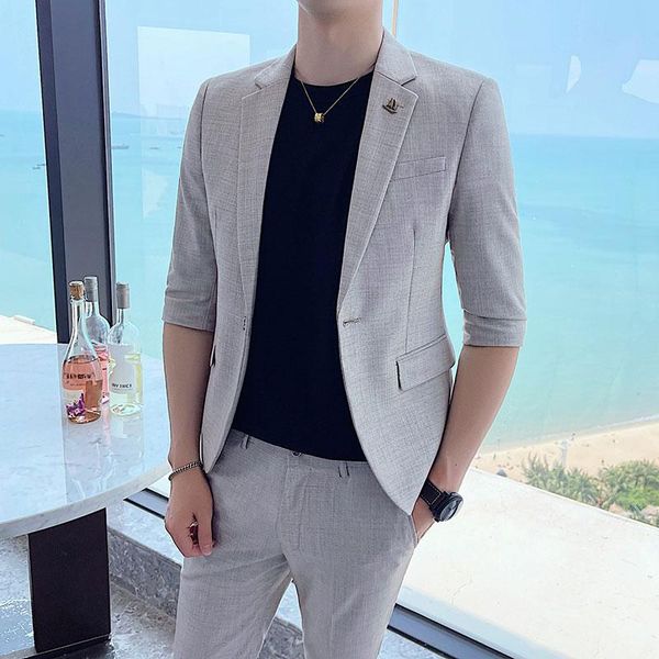 men's suits & blazers 2021 summer wedding dress suit fashion slim business formal party half sleeve 2-piece barber casual, White;black
men's suits & blazers 2021 summer wedding dress suit fashion slim business formal party half sleeve 2-piece barber casual, White;black