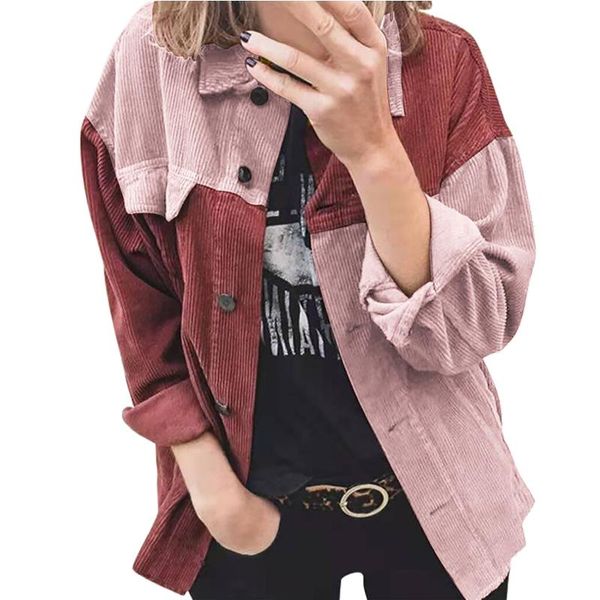 women's jackets ladies corduroy buttoned cardigan long sleeve lapel loose splicing shirt jacket jean y2k harajuku cowboy outwear, Black;brown
women's jackets ladies corduroy buttoned cardigan long sleeve lapel loose splicing shirt jacket jean y2k harajuku cowboy outwear, Black;brown