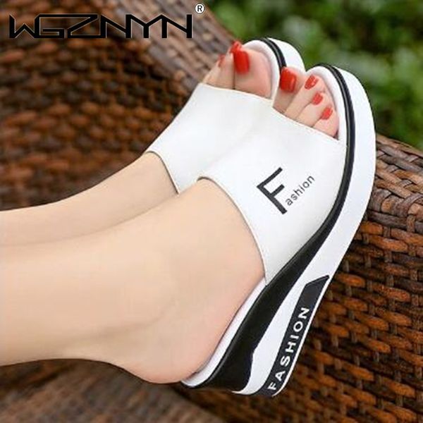 summer women slippers leather thick sole slippers female platform white slides woman wedge slippers for women, Black
summer women slippers leather thick sole slippers female platform white slides woman wedge slippers for women, Black