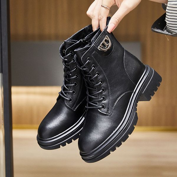 martin heel thin 2021 women's sho short boots british lace up cow leather thick soled spring and autumn, Black
martin heel thin 2021 women's sho short boots british lace up cow leather thick soled spring and autumn, Black