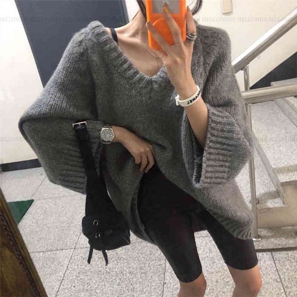 female sweater women winter pullover knitting overszie long sleeve girls loose sweaters knitted outerwear thin 210417, White;black
female sweater women winter pullover knitting overszie long sleeve girls loose sweaters knitted outerwear thin 210417, White;black