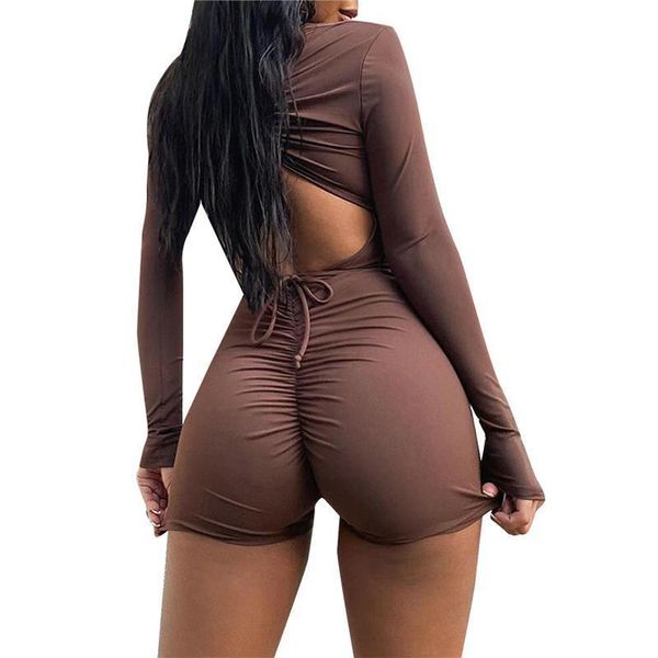 skinny brown long sleeve women jumpsuits deep v neck solid color tight one piece backless romper s l, Black;white
skinny brown long sleeve women jumpsuits deep v neck solid color tight one piece backless romper s l, Black;white