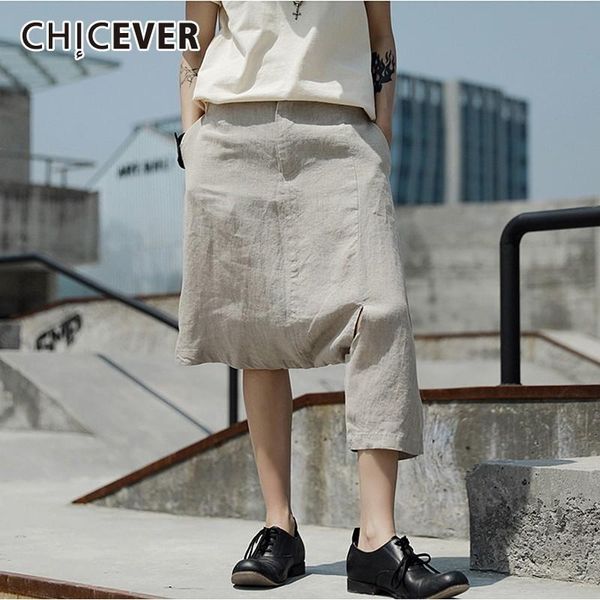 women's pants & capris chicever summer casual solid irregular harem for women elastic waist pockets female knee length pant 2021 fashio, Black;white 
women's pants & capris chicever summer casual solid irregular harem for women elastic waist pockets female knee length pant 2021 fashio, Black;white