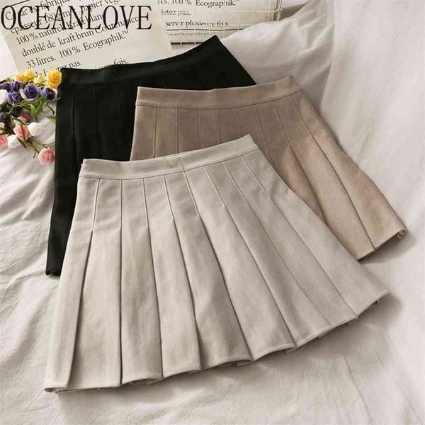 oceanlove pleated skirts women solid autumn winter vintage high waist mini korean faldas mujer clothes 19199 210629, Black
oceanlove pleated skirts women solid autumn winter vintage high waist mini korean faldas mujer clothes 19199 210629, Black