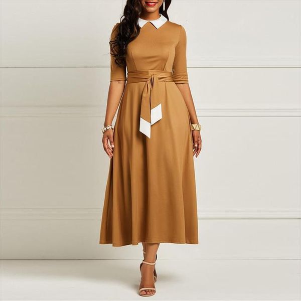 summer polo neck pleated polyester womens dress skater fall short sleeves formal long maxi khaki loose party, Black;gray
summer polo neck pleated polyester womens dress skater fall short sleeves formal long maxi khaki loose party, Black;gray