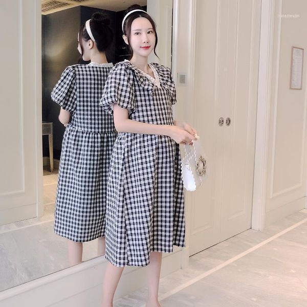 summer korean fashion maternity dress sweet loose clothes for pregnant women lace v neck black plaid pregnancy dress1, White
summer korean fashion maternity dress sweet loose clothes for pregnant women lace v neck black plaid pregnancy dress1, White