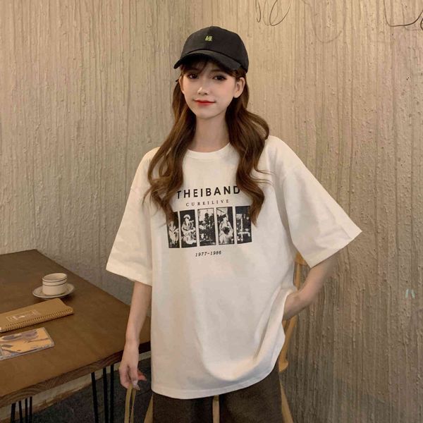 t-shirt 2021 summer new korean women's letter printed short sleeve t-shirt loose and thin white simple top
t-shirt 2021 summer new korean women's letter printed short sleeve t-shirt loose and thin white simple top