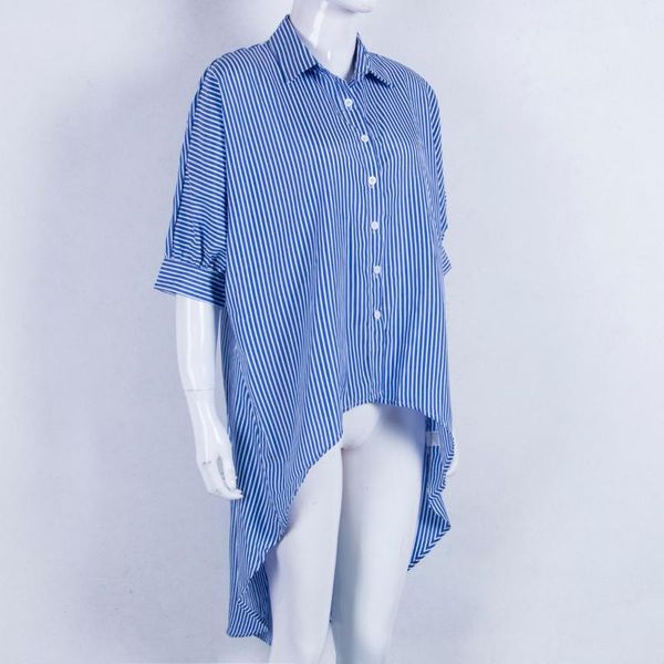 women's blouses & shirts women fashion blouse loose half sleeve casual shirt strip stylish ladies stripe asymmetric baggy, White
women's blouses & shirts women fashion blouse loose half sleeve casual shirt strip stylish ladies stripe asymmetric baggy, White