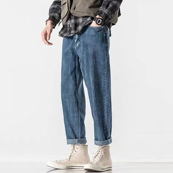 men's jeans cargo pants large size loose retro straight casual kong style youth light straight-leg trousers, Blue
men's jeans cargo pants large size loose retro straight casual kong style youth light straight-leg trousers, Blue