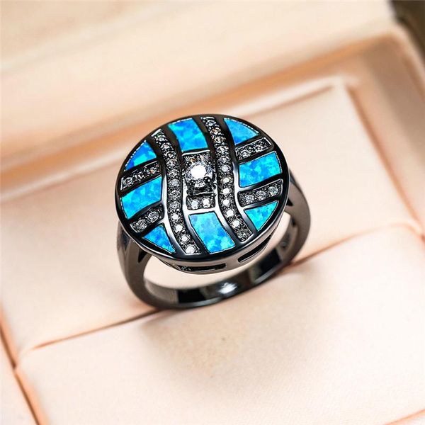 wedding rings cute female blue fire opal stone ring big round engagement promise vintage black gold for women bride jewelry, Slivery;golden
wedding rings cute female blue fire opal stone ring big round engagement promise vintage black gold for women bride jewelry, Slivery;golden