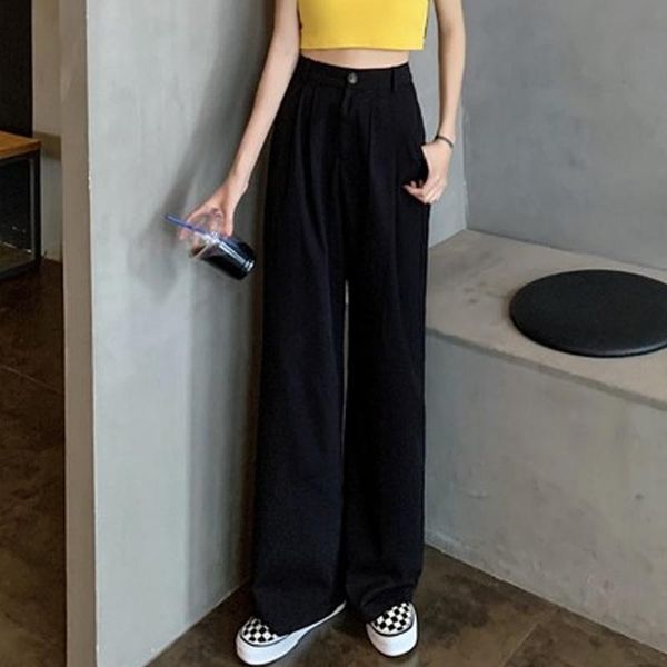 women's pants & capris straight casual solid wide leg womens trousers loose streetwear suit korean chic women high waist plus size spri, Black;white
women's pants & capris straight casual solid wide leg womens trousers loose streetwear suit korean chic women high waist plus size spri, Black;white