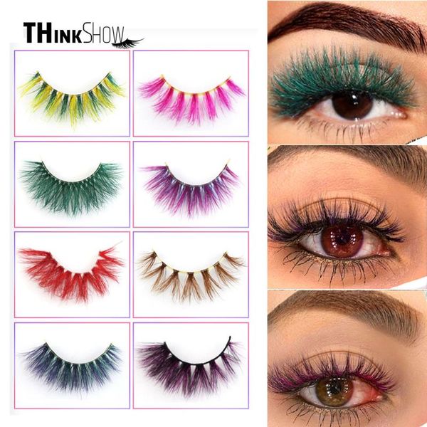 false eyelashes thinkshow color mink lashes rainbow 3d colored fluffy for cosplay makeup
false eyelashes thinkshow color mink lashes rainbow 3d colored fluffy for cosplay makeup