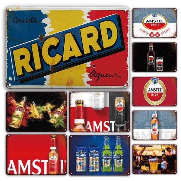 plaque décorative vintage en métal, ricard et marques de bières,affiche en étain peinte pour une décoration d'intérieure dans un style
plaque décorative vintage en métal, ricard et marques de bières,affiche en étain peinte pour une décoration d'intérieure dans un style