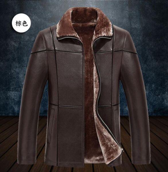men's fur & faux s-2xl winter clothing fashion one leather jacket plus size leisure velvet thicken lapel coat, Black
men's fur & faux s-2xl winter clothing fashion one leather jacket plus size leisure velvet thicken lapel coat, Black