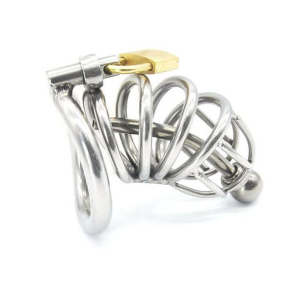 cockrings stainless steel male chastity cage metal men's locking belt restraint device c72 toy cock ring