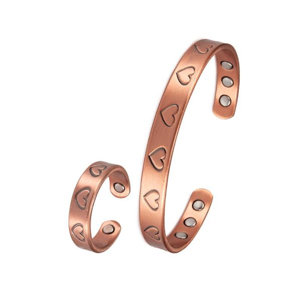 earrings & necklace adjustable couple heart bracelet ring magnetic therapy health jewelry set vintage open cuff jewelry-set for women men ar, Silver
earrings & necklace adjustable couple heart bracelet ring magnetic therapy health jewelry set vintage open cuff jewelry-set for women men ar, Silver