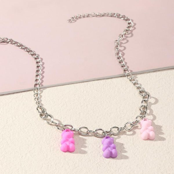 chokers 1pcs cool chains handmade candy color cute jelly cartoon bear charm necklace for women girl daily jewelry pendants party gifts, Golden;silver
chokers 1pcs cool chains handmade candy color cute jelly cartoon bear charm necklace for women girl daily jewelry pendants party gifts, Golden;silver
