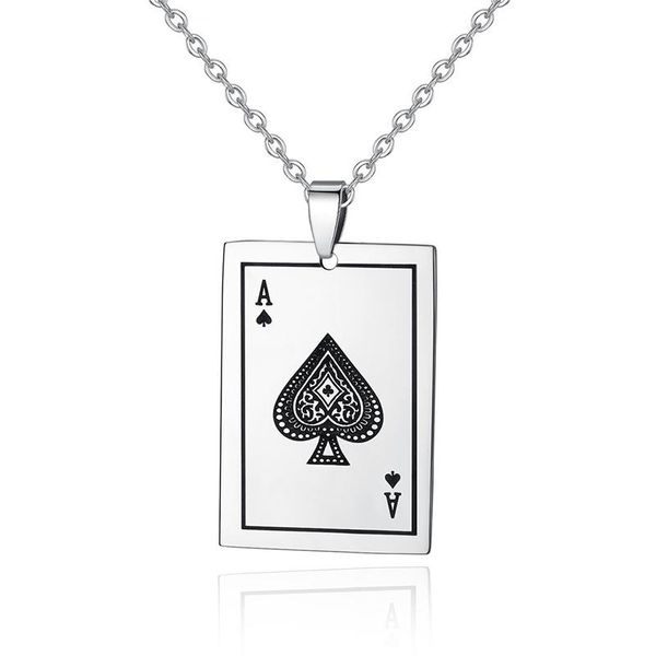 pendant necklaces hanging playing cards necklace stainless steel link chain silver color for men
pendant necklaces hanging playing cards necklace stainless steel link chain silver color for men