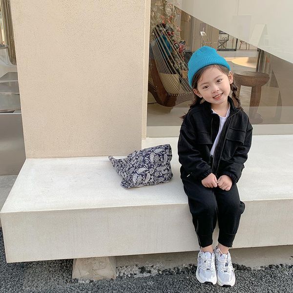 clothing sets girls' sports leisure suit children's cardigan zipper loose korean binding waist two piece set 3-28, White
clothing sets girls' sports leisure suit children's cardigan zipper loose korean binding waist two piece set 3-28, White