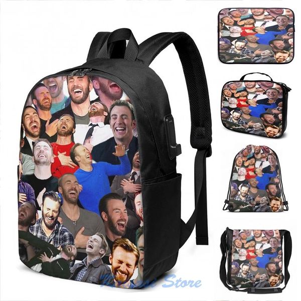 backpack funny graphic print chris evans laughing usb charge men school bags women cosmetic bag travel laptop
backpack funny graphic print chris evans laughing usb charge men school bags women cosmetic bag travel laptop