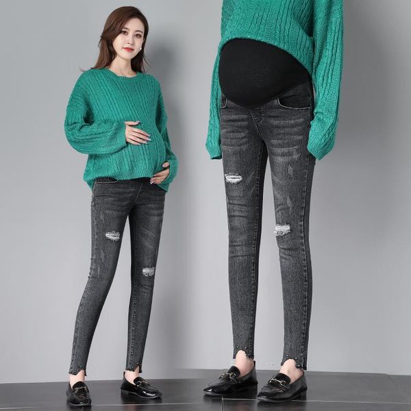 maternity bottoms 532# autumn fashion ripped hole stretch denim skinny jeans elastic waist belly pencil pants clothes for pregnant women, White
maternity bottoms 532# autumn fashion ripped hole stretch denim skinny jeans elastic waist belly pencil pants clothes for pregnant women, White