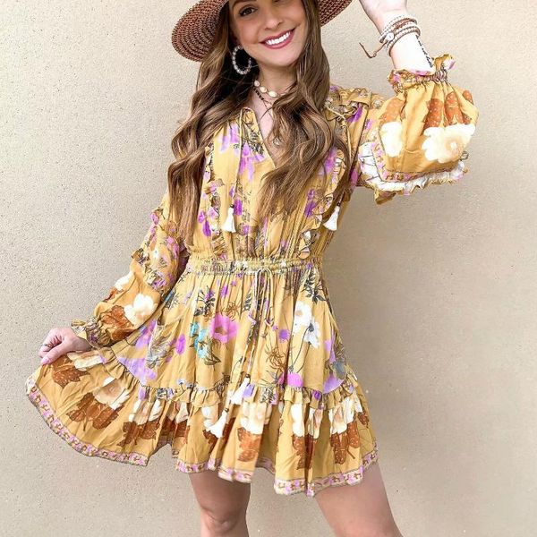 casual dresses happie queens women floral print long sleeve tassel ruffles beach bohemian mini ladies loose rayon boho dress, Black;gray
casual dresses happie queens women floral print long sleeve tassel ruffles beach bohemian mini ladies loose rayon boho dress, Black;gray