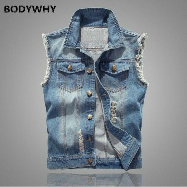 men's jackets mens jeans vest jacket sleeveless ripped denim waistcoat trucker coat distressed men streetwear clothes, Black;brown
men's jackets mens jeans vest jacket sleeveless ripped denim waistcoat trucker coat distressed men streetwear clothes, Black;brown