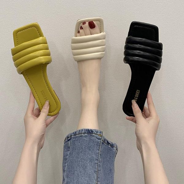 female shoes womens slippers outdoor slides lady low fashion 2021 girl beach summer luxury rubber soft flat rome pu, Black 
female shoes womens slippers outdoor slides lady low fashion 2021 girl beach summer luxury rubber soft flat rome pu, Black