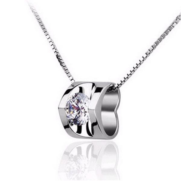 fashion korean women's heart-shaped zircon pendant love necklace lock chain student female jewelry necklaces, Silver
fashion korean women's heart-shaped zircon pendant love necklace lock chain student female jewelry necklaces, Silver