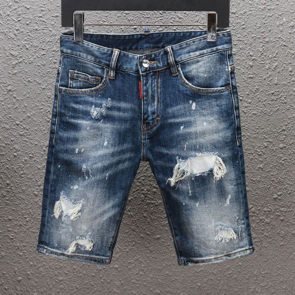 fashionable shorts street summer men's denim dark blue hole italian brand pants, White;black
fashionable shorts street summer men's denim dark blue hole italian brand pants, White;black