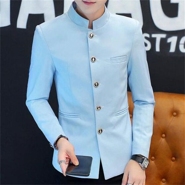 men's suits & blazers casual male blazer jacket 2021 spring stand collar men outerwear beige white / black blue school uniform in japan
men's suits & blazers casual male blazer jacket 2021 spring stand collar men outerwear beige white / black blue school uniform in japan
