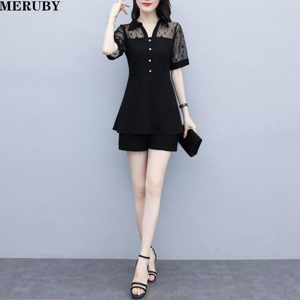 women's tracksuits summer elegant two piece set women plus size shorts suit short sleeve mesh patchwork + elastic waist outfits 2021, Gray
women's tracksuits summer elegant two piece set women plus size shorts suit short sleeve mesh patchwork + elastic waist outfits 2021, Gray