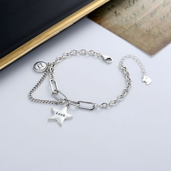 chaosheng s925 sterling silver korean version splicing tassel pentagonal star bracelet ins fashion good luck hand ornament female, Golden;silver
chaosheng s925 sterling silver korean version splicing tassel pentagonal star bracelet ins fashion good luck hand ornament female, Golden;silver