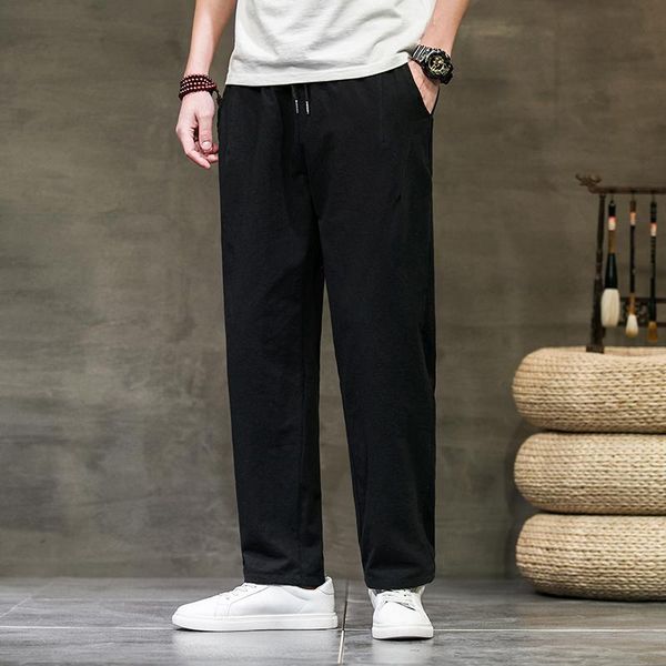 men's pants straight harem korean style man loose ankle-length trousers hip hop streetwear male casual 2021, Black
men's pants straight harem korean style man loose ankle-length trousers hip hop streetwear male casual 2021, Black