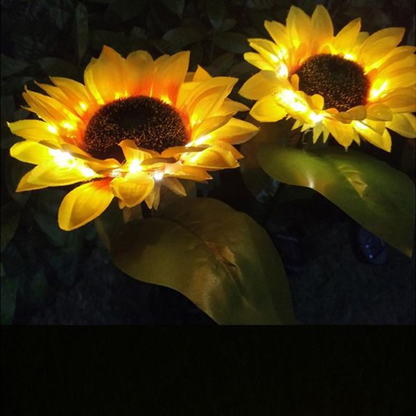 solar sunflower lawn lamp outdoor waterproof decorative light yard garden villa ground landscape adjustable stems lamps