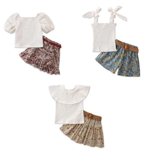 clothing sets 3-7 years girls clothes set solid color short puff sleeve square collar + floral print skirt with waistband infants, White
clothing sets 3-7 years girls clothes set solid color short puff sleeve square collar + floral print skirt with waistband infants, White