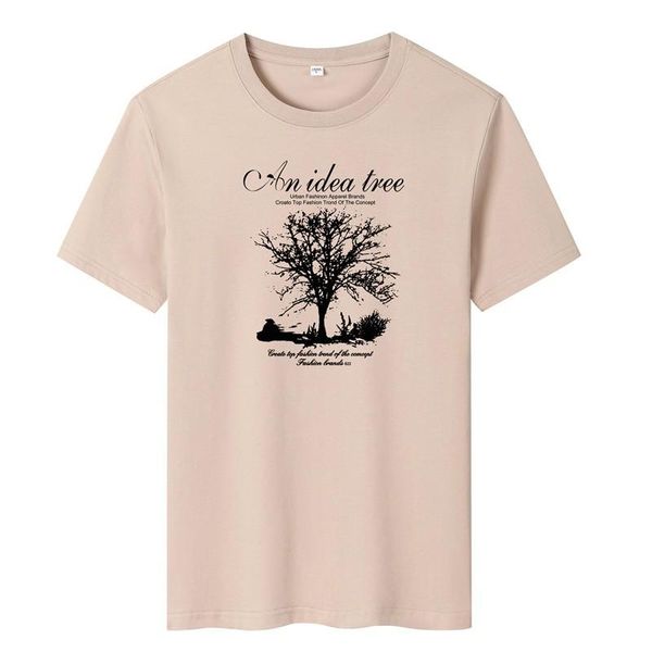 summer t-shirt men's 100% cotton old tree print casual o-neck short-sleeved brand t-shirts, White;black
summer t-shirt men's 100% cotton old tree print casual o-neck short-sleeved brand t-shirts, White;black