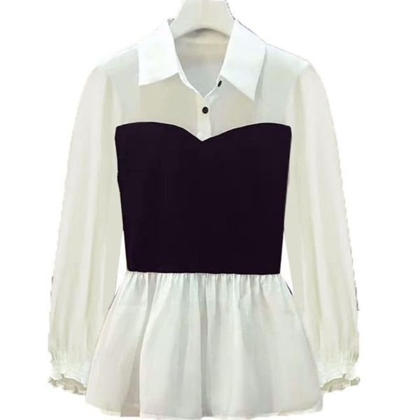 women's blouses & shirts women 's chiffon shirt 2021 spring and autumn korean style stitching collar slimming long sleeves top, White
women's blouses & shirts women 's chiffon shirt 2021 spring and autumn korean style stitching collar slimming long sleeves top, White